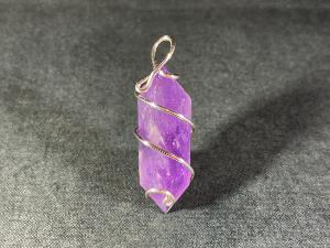 Polished Amethyst Point Hand Wired Pendant (REF:HWPA3)