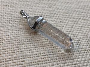 Quartz - Clear - Crafted Point Pendant - Silver Plated (Selected)