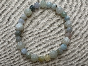 Jade - Burmese Jade & Embossed New Jade - Elasticated 18cm Bracelet (SHMB2603) 