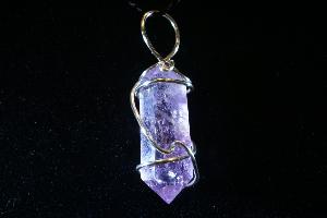 Polished Amethyst Point Hand Wired Pendant (REF:HWPA4)