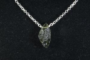 Moldavite Sterling Silver Pendant, from Czech Republic (REF:MOLDSP13)
