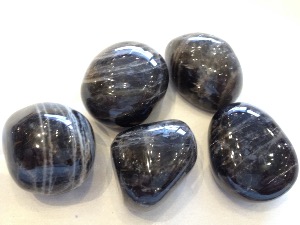 Moonstone - Black - Tumbled Stone (Selected)