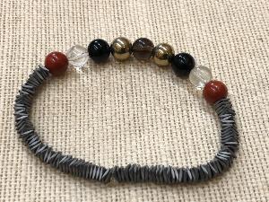 Protection - Hematite Bead Bracelet, Elasticated, 19cm (ref111936)