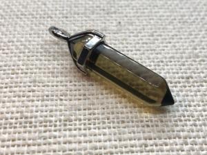 Smokey Quartz - Crafted Point Pendant - Silver Plated (Selected)